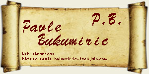 Pavle Bukumirić vizit kartica